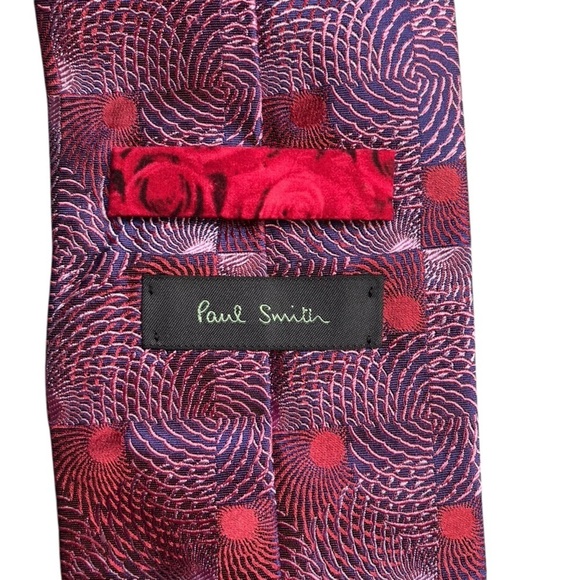 PAUL SMITH Metallic Baroque Silk Geometric Pattern Tie Made in Italy - Picture 5 of 7